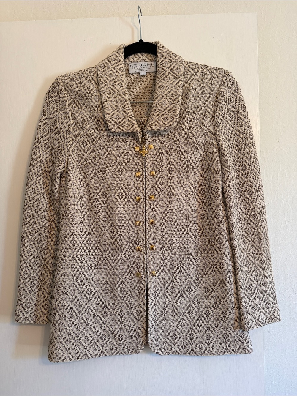 St. John cream and brown Suit